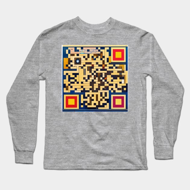 RickRoll QR Code Abstract Painting Long Sleeve T-Shirt by ravel.live